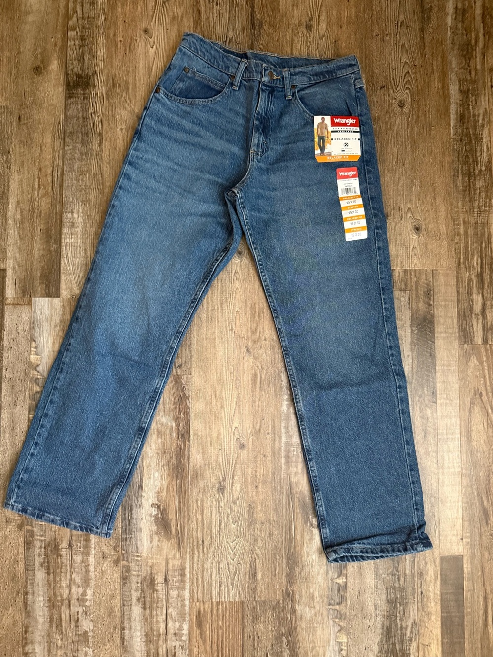 Wrangler Straight Leg Jeans in Classic Blue Denim